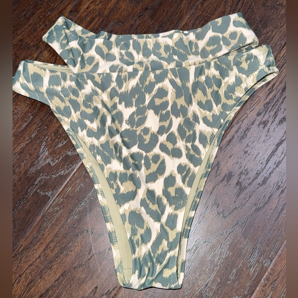 Leopard Print High-Waisted Bikini Bottoms